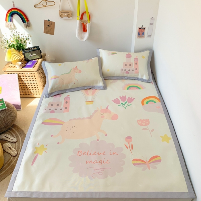 91家纺网 家纺一手货源 找家纺 时年 2020新款水洗养生凉席 梦幻乐园