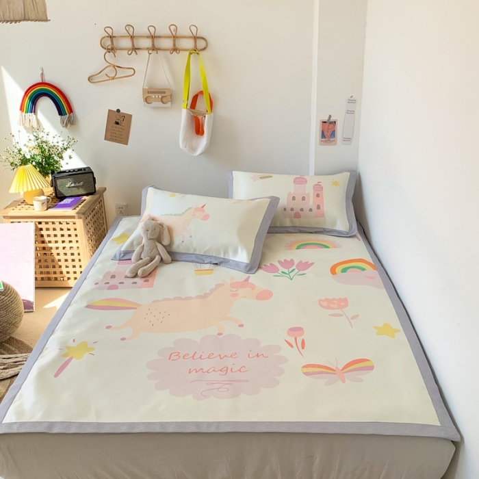 91家纺网 家纺一手货源 找家纺 时年 2020新款水洗养生凉席 梦幻乐园