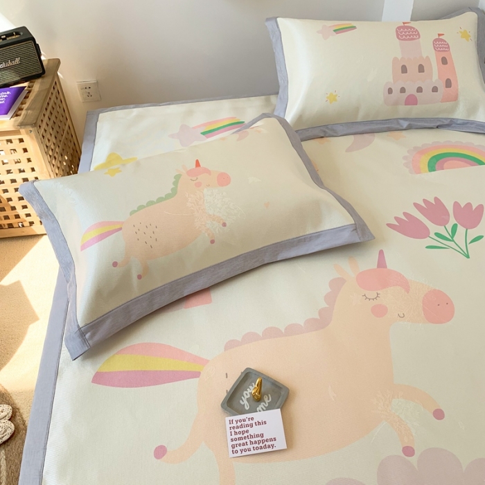 91家纺网 家纺一手货源 找家纺 时年 2020新款水洗养生凉席 梦幻乐园