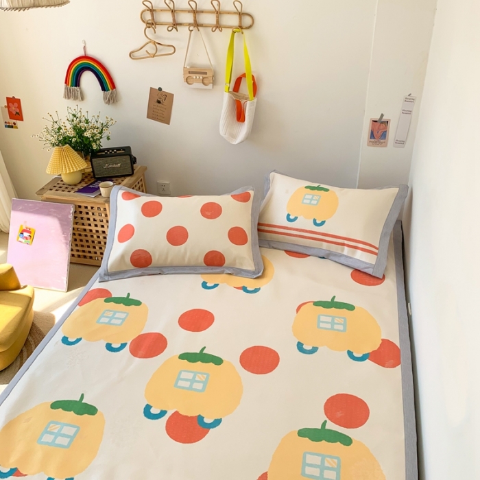 91家纺网 家纺一手货源 找家纺 时年 2020新款水洗养生凉席 南瓜车