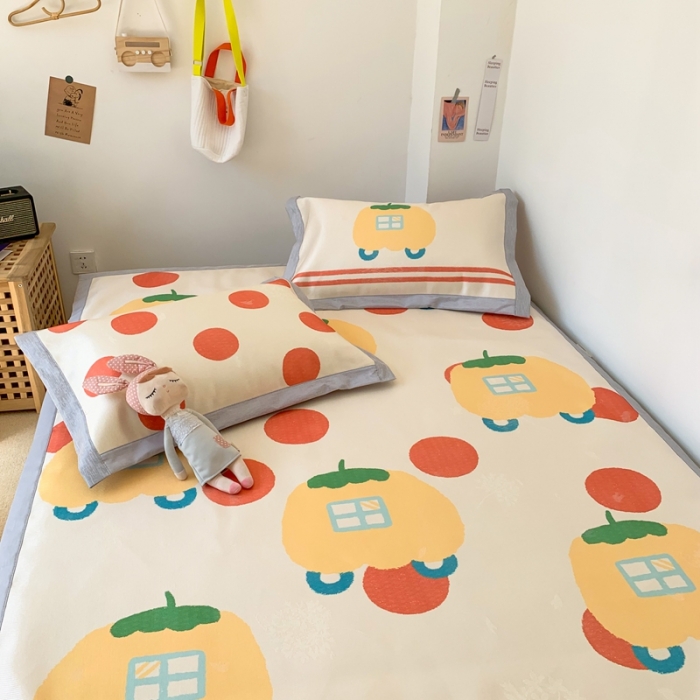 91家纺网 家纺一手货源 找家纺 时年 2020新款水洗养生凉席 南瓜车