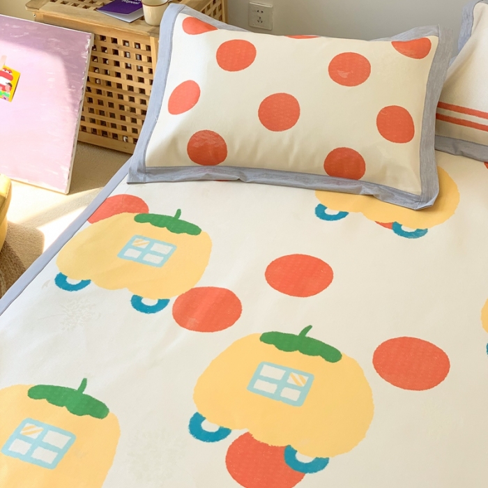 91家纺网 家纺一手货源 找家纺 时年 2020新款水洗养生凉席 南瓜车