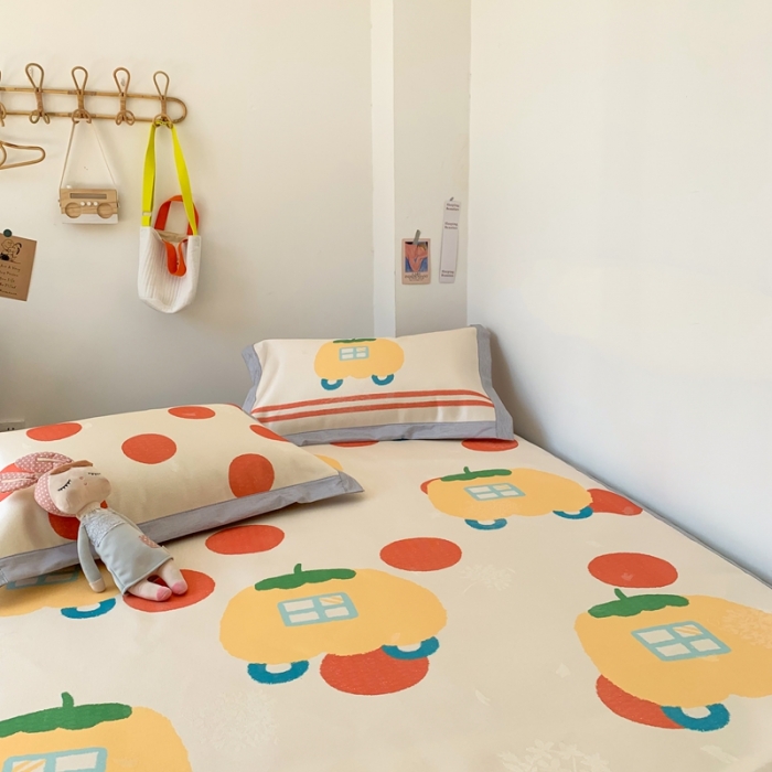 91家纺网 家纺一手货源 找家纺 时年 2020新款水洗养生凉席 南瓜车