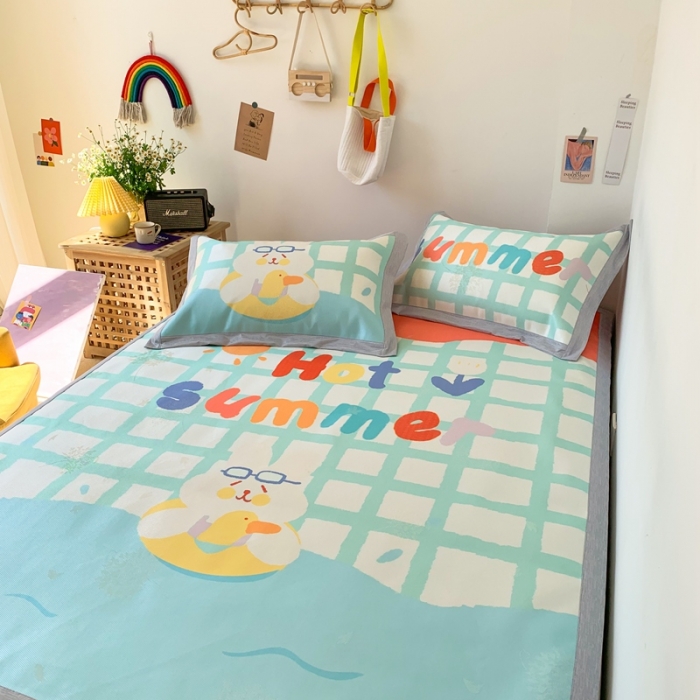 91家纺网 家纺一手货源 找家纺 时年 2020新款水洗养生凉席 去游泳