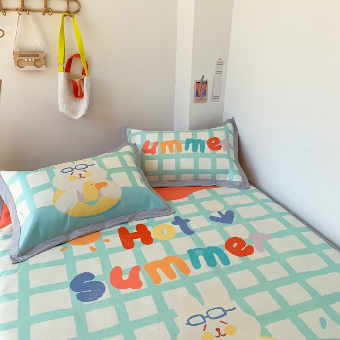 91家纺网 家纺一手货源 找家纺 时年 2020新款水洗养生凉席 去游泳