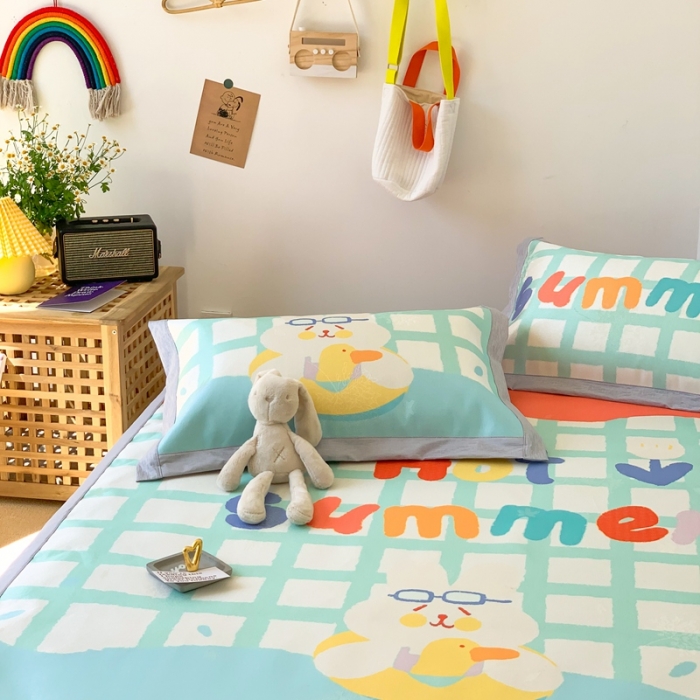 91家纺网 家纺一手货源 找家纺 时年 2020新款水洗养生凉席 去游泳