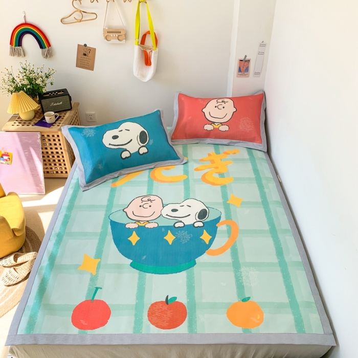 91家纺网 家纺一手货源 找家纺 时年 2020新款水洗养生凉席 下午茶