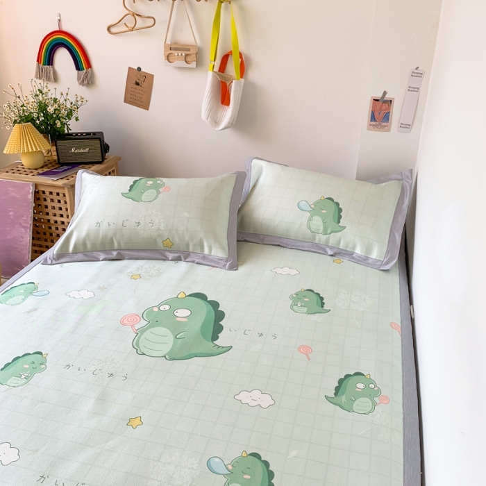 91家纺网 家纺一手货源 找家纺 时年 2020新款水洗养生凉席 小怪兽