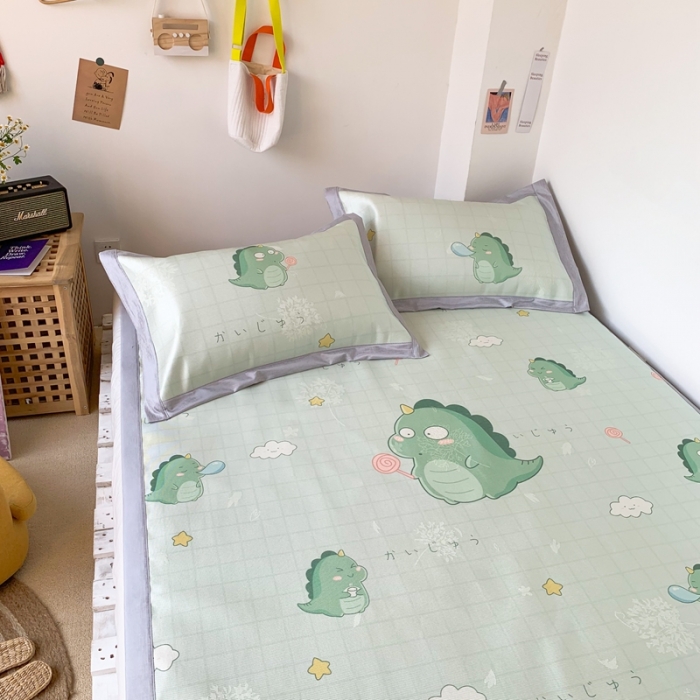 91家纺网 家纺一手货源 找家纺 时年 2020新款水洗养生凉席 小怪兽