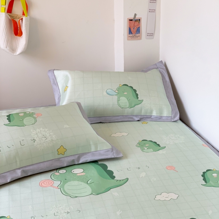 91家纺网 家纺一手货源 找家纺 时年 2020新款水洗养生凉席 小怪兽