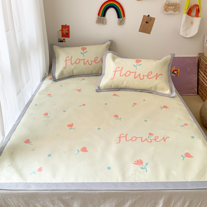 91家纺网 家纺一手货源 找家纺 时年 2020新款水洗养生凉席 小花