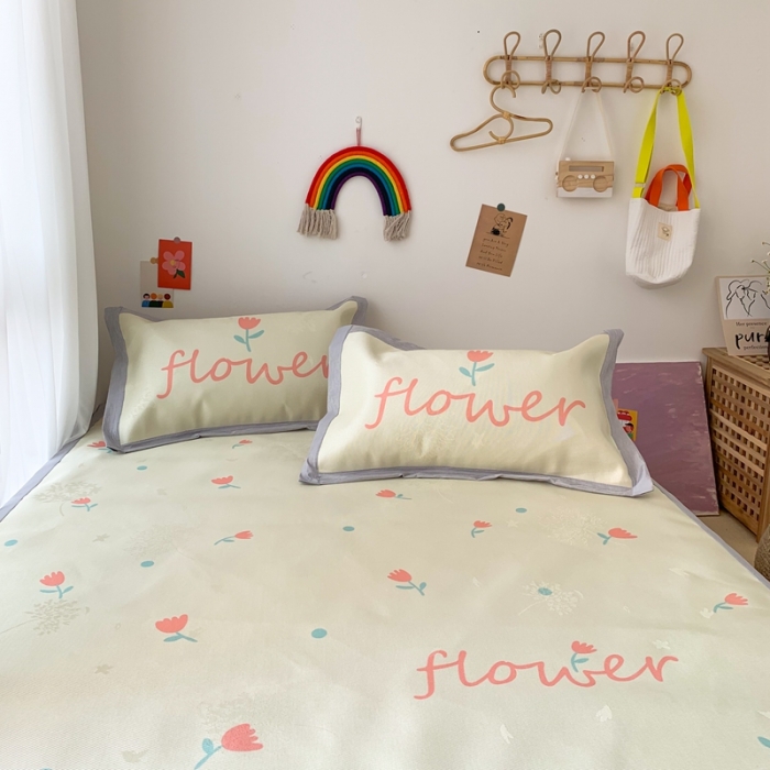 91家纺网 家纺一手货源 找家纺 时年 2020新款水洗养生凉席 小花