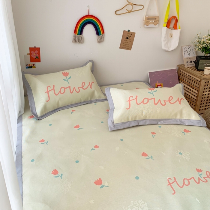 91家纺网 家纺一手货源 找家纺 时年 2020新款水洗养生凉席 小花