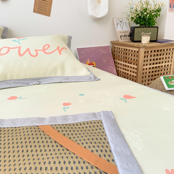 91家纺网 家纺一手货源 找家纺 时年 2020新款水洗养生凉席 小花