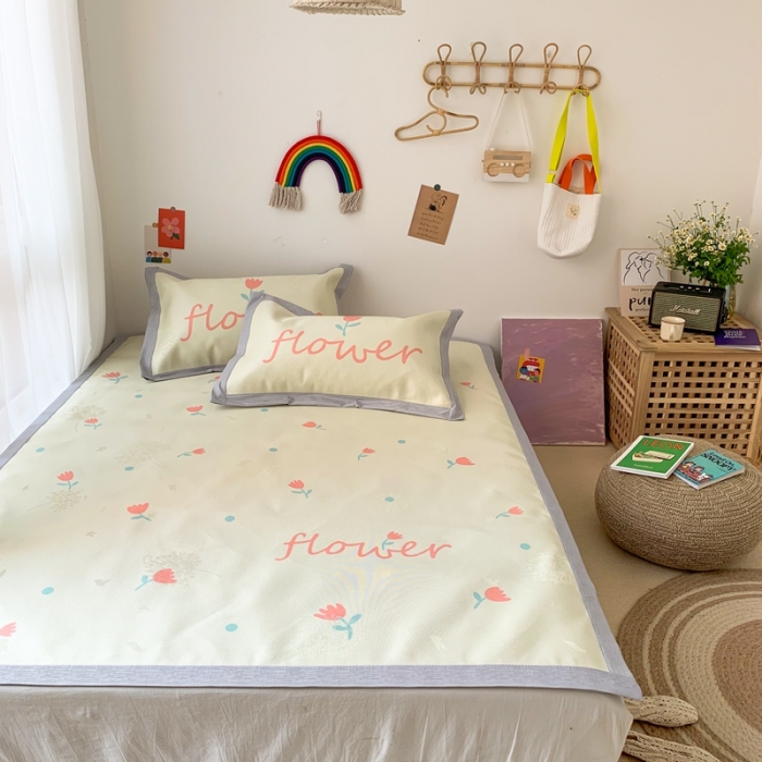 91家纺网 家纺一手货源 找家纺 时年 2020新款水洗养生凉席 小花