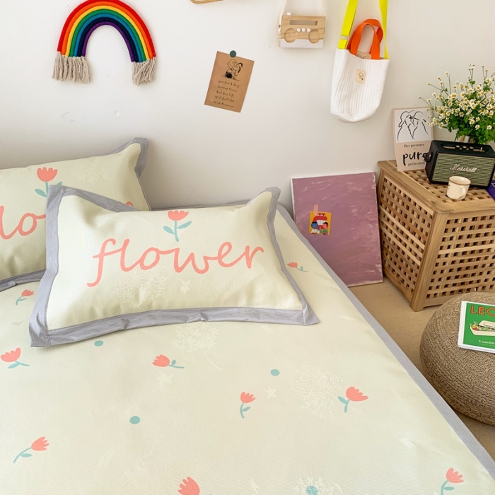 91家纺网 家纺一手货源 找家纺 时年 2020新款水洗养生凉席 小花