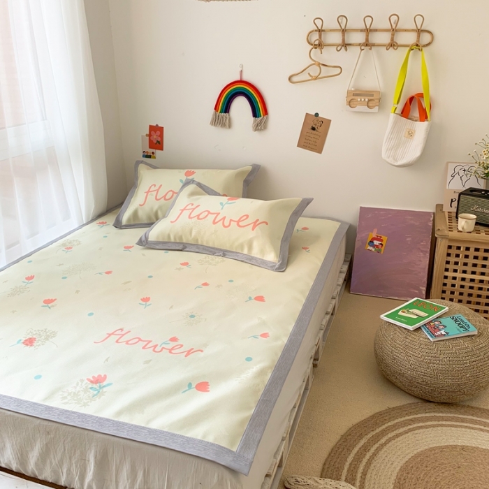 91家纺网 家纺一手货源 找家纺 时年 2020新款水洗养生凉席 小花