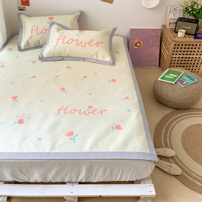 91家纺网 家纺一手货源 找家纺 时年 2020新款水洗养生凉席 小花