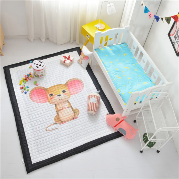 91家纺网 家纺一手货源 找家纺 卡奥 2020新款北欧超萌卡通地毯地垫爬爬垫家用垫子 鼠萌萌