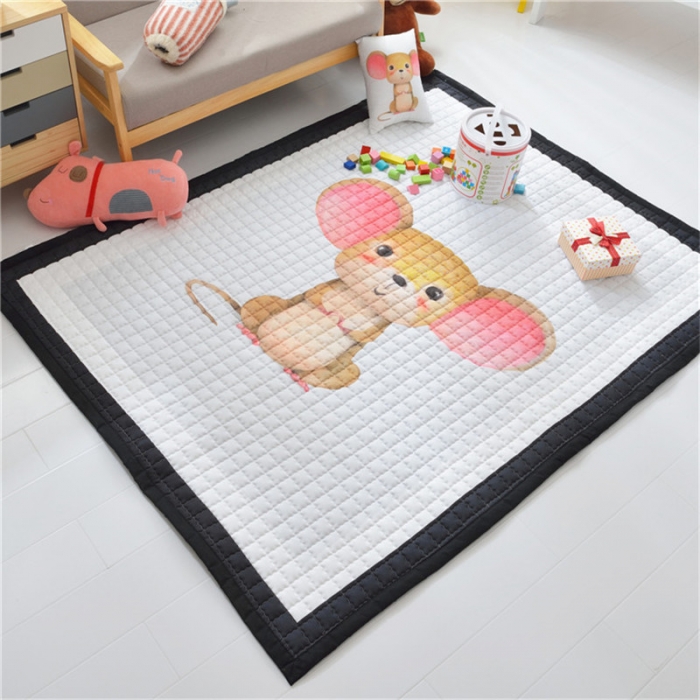 91家纺网 家纺一手货源 找家纺 卡奥 2020新款北欧超萌卡通地毯地垫爬爬垫家用垫子 鼠萌萌