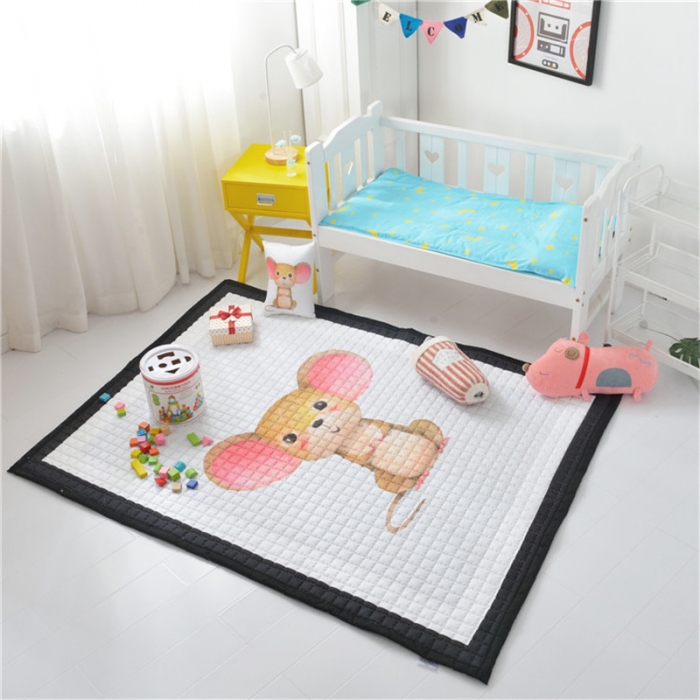 91家纺网 家纺一手货源 找家纺 卡奥 2020新款北欧超萌卡通地毯地垫爬爬垫家用垫子 鼠萌萌
