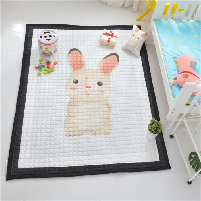 91家纺网 家纺一手货源 找家纺 卡奥 2020新款北欧超萌卡通地毯地垫爬爬垫家用垫子 兔萌萌
