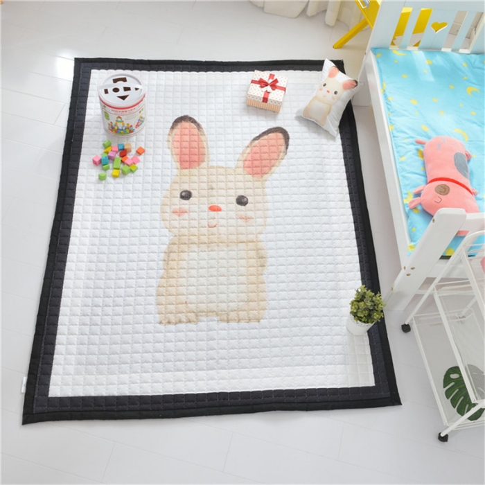 91家纺网 家纺一手货源 找家纺 卡奥 2020新款北欧超萌卡通地毯地垫爬爬垫家用垫子 兔萌萌