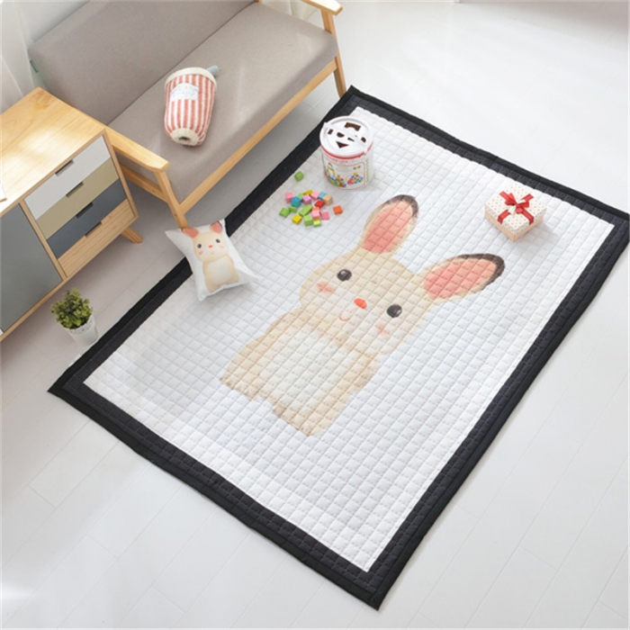 91家纺网 家纺一手货源 找家纺 卡奥 2020新款北欧超萌卡通地毯地垫爬爬垫家用垫子 兔萌萌