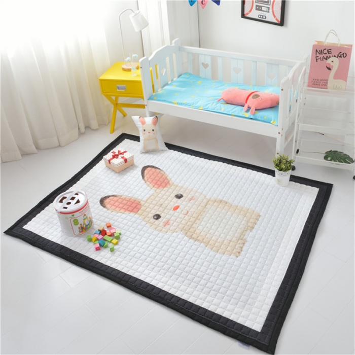 91家纺网 家纺一手货源 找家纺 卡奥 2020新款北欧超萌卡通地毯地垫爬爬垫家用垫子 兔萌萌