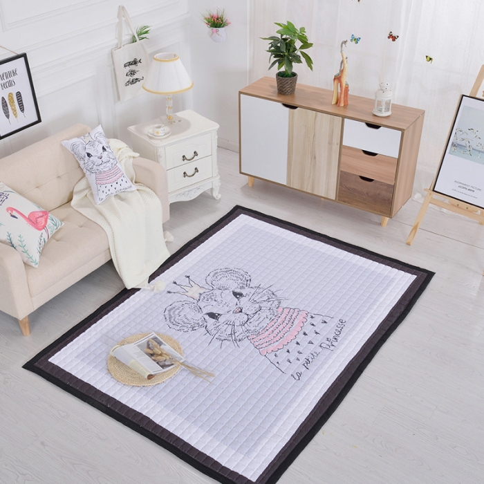 91家纺网 家纺一手货源 找家纺 卡奥 北欧超柔磨毛地垫儿童爬行垫瑜伽垫拍照地毯游戏垫 鼠公主