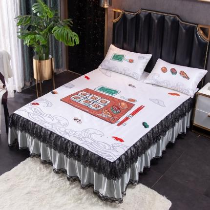 91家纺网 家纺一手货源 找家纺 （总）纽缦 2020新款冰丝大版床裙三件套