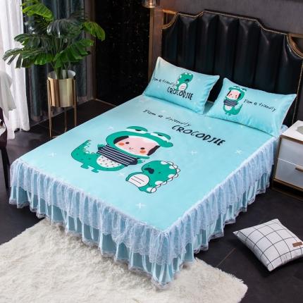 91家纺网 家纺一手货源 找家纺 （总）纽缦 2020新款冰丝大版床裙三件套