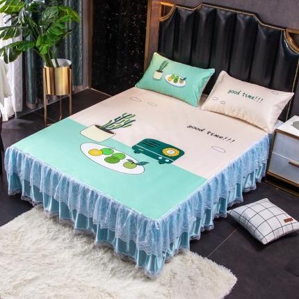 91家纺网 家纺一手货源 找家纺 （总）纽缦 2020新款冰丝大版床裙三件套