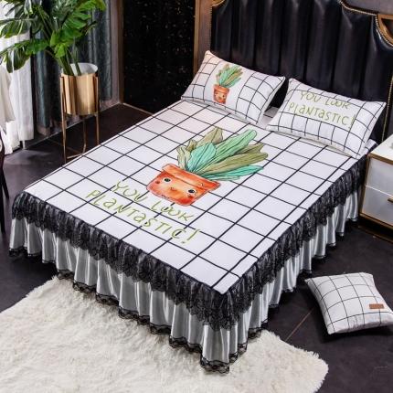 91家纺网 家纺一手货源 找家纺 （总）纽缦 2020新款冰丝大版床裙三件套