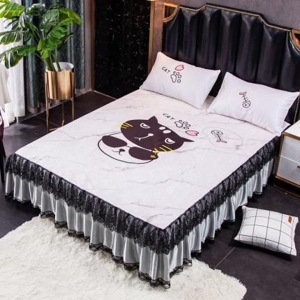 91家纺网 家纺一手货源 找家纺 （总）纽缦 2020新款冰丝大版床裙三件套