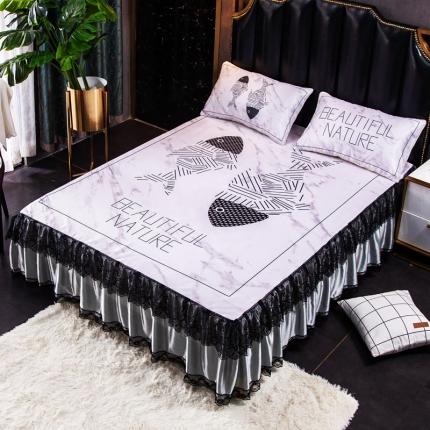 91家纺网 家纺一手货源 找家纺 （总）纽缦 2020新款冰丝大版床裙三件套