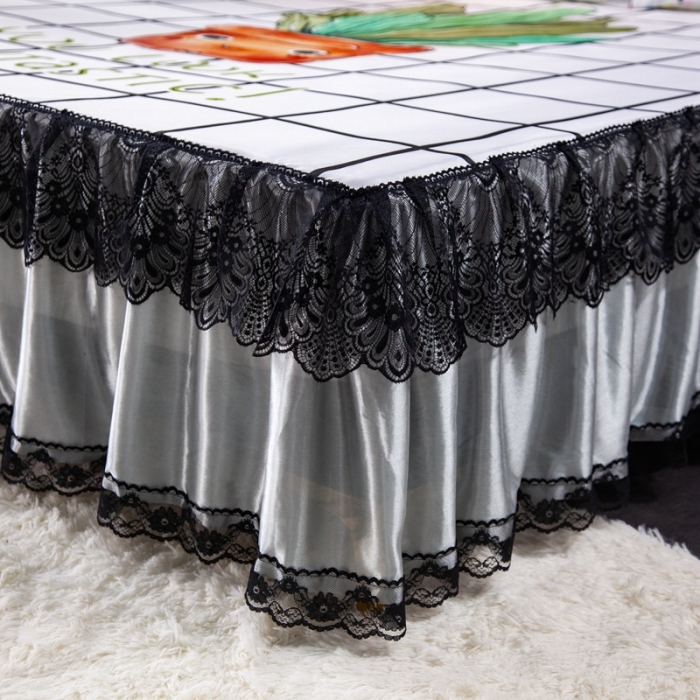 91家纺网 家纺一手货源 找家纺 纽缦 2020新款冰丝大版床裙三件套 盆栽