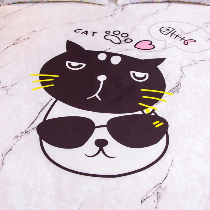 91家纺网 家纺一手货源 找家纺 纽缦 2020新款冰丝大版床裙三件套 cool猫