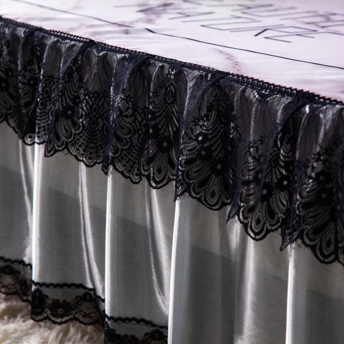 91家纺网 家纺一手货源 找家纺 纽缦 2020新款冰丝大版床裙三件套 一对鱼