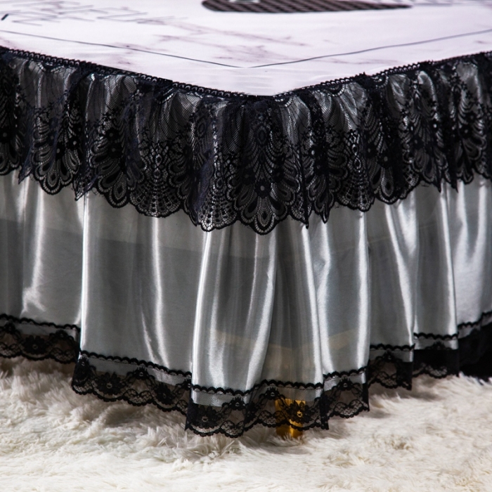 91家纺网 家纺一手货源 找家纺 纽缦 2020新款冰丝大版床裙三件套 一对鱼