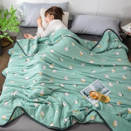 91家纺网 家纺一手货源 找家纺 佰亿莱 2024新款凉感丝夏被 童年-绿