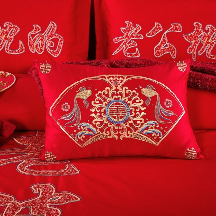 91家纺网 家纺一手货源 找家纺 玉雅家纺 2025新款绣花婚庆四件套多件套220系列老公老婆