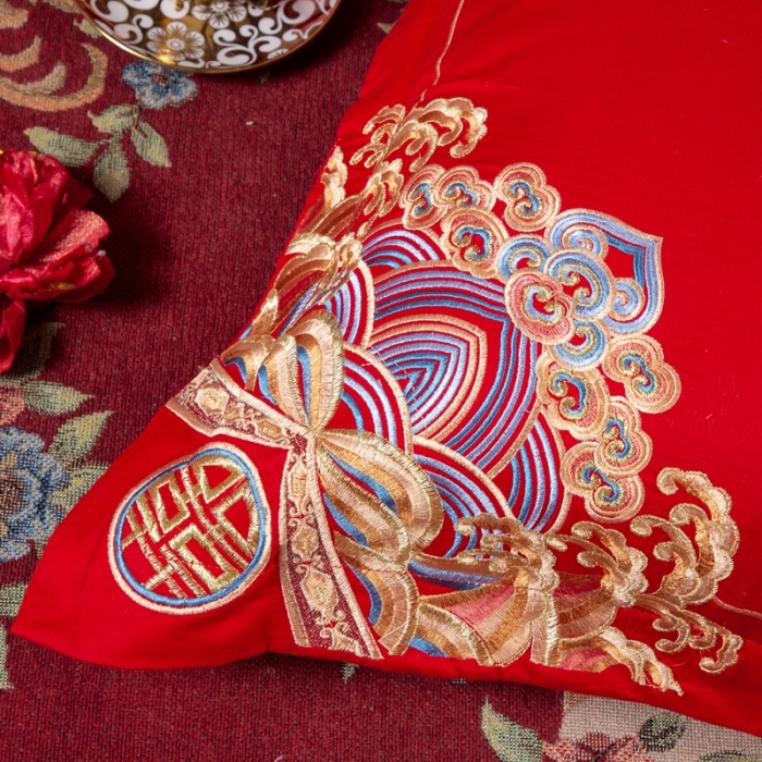 91家纺网 家纺一手货源 找家纺 玉雅家纺 2025新款绣花婚庆四件套多件套220系列老公老婆