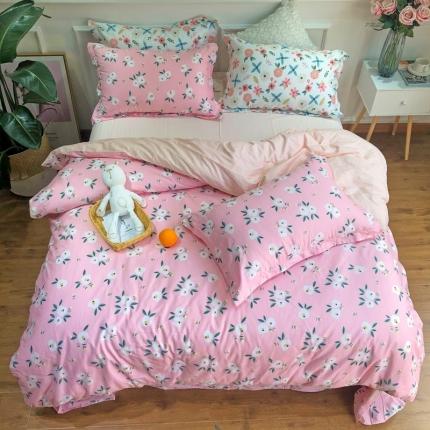 91家纺网 家纺一手货源 找家纺 润缦 2020新款13070全棉四件套 依云-粉