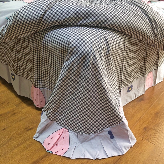 91家纺网 家纺一手货源 找家纺 润缦 2020新款13070全棉四件套 草莓日记