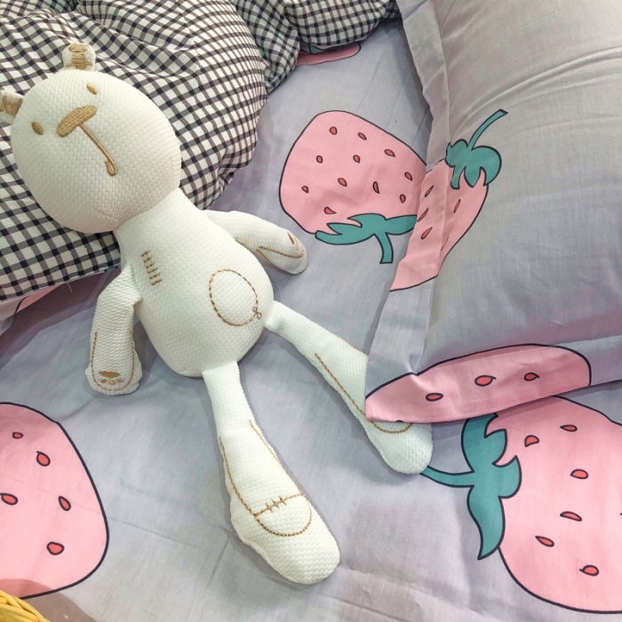 91家纺网 家纺一手货源 找家纺 润缦 2020新款13070全棉四件套 草莓日记