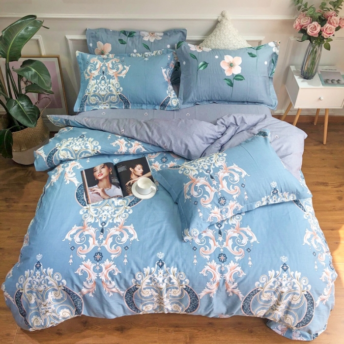 91家纺网 家纺一手货源 找家纺 润缦 2020新款13070全棉四件套 花意天成