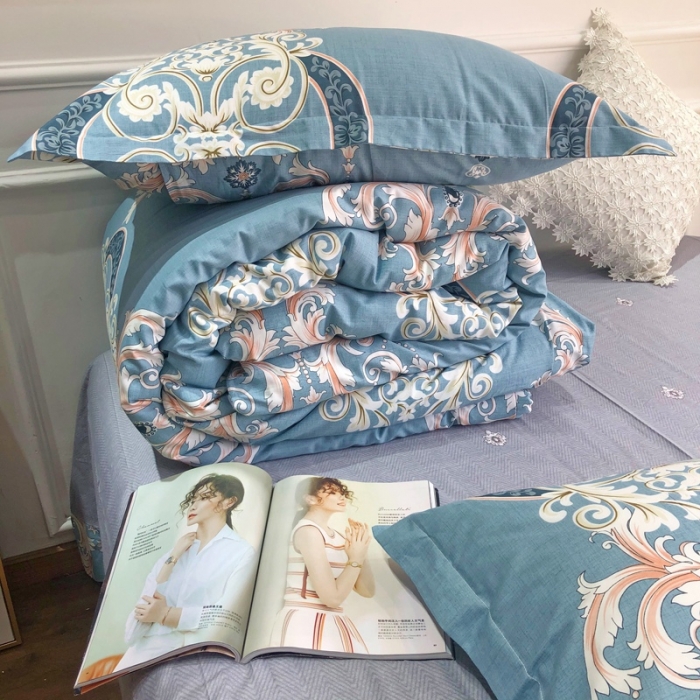 91家纺网 家纺一手货源 找家纺 润缦 2020新款13070全棉四件套 花意天成