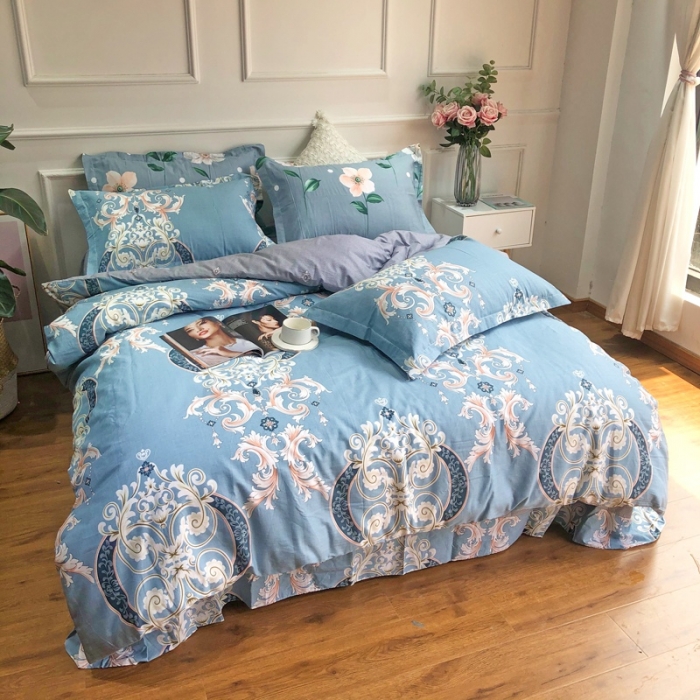 91家纺网 家纺一手货源 找家纺 润缦 2020新款13070全棉四件套 花意天成