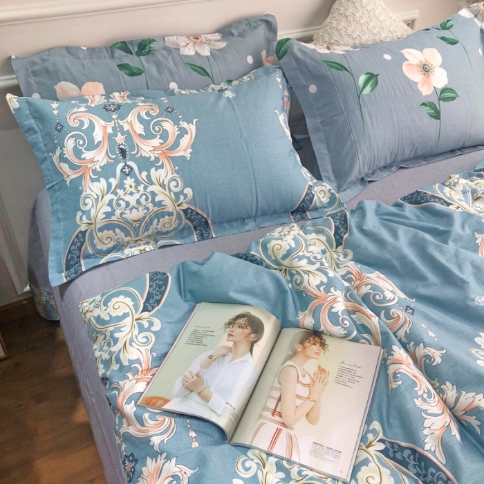 91家纺网 家纺一手货源 找家纺 润缦 2020新款13070全棉四件套 花意天成